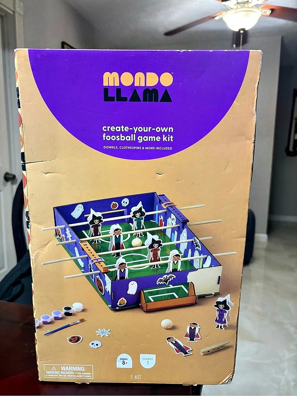 Mondo Llama Create-Your-Own Foosball Game Kit Purple & Orange